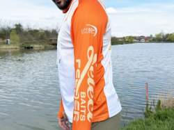 Hanorac Select Baits Feeder Long Sleeve Hoodie UPF 50+ White and Orange