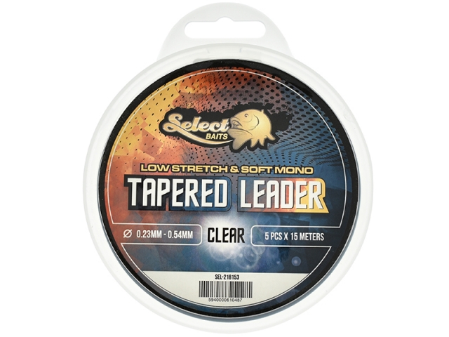Select Baits Tapered Leader Clear 5 x 15m
