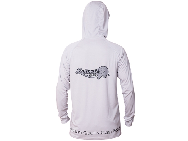 Select Baits UV Long Sleeve Hoodie UPF 50+ Light Grey